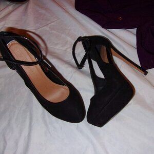 OSOS womens size 8 high heel balck dress shoes sexy eight heels